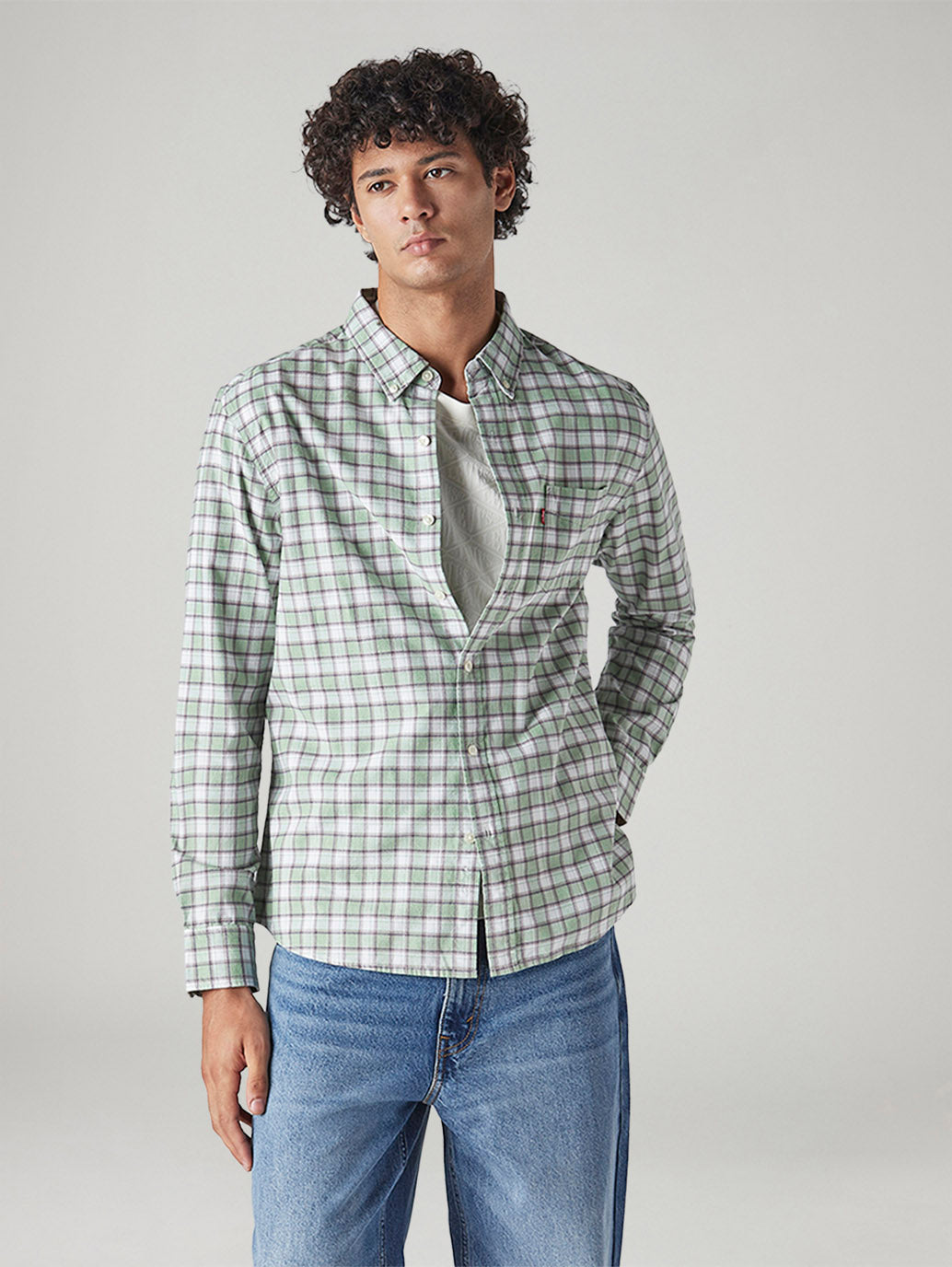 Men's Checkered Slim Fit Textured Shirt