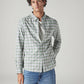 Men's Checkered Slim Fit Textured Shirt - Styleshot View