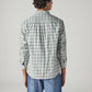 Men's Checkered Slim Fit Textured Shirt - Back View