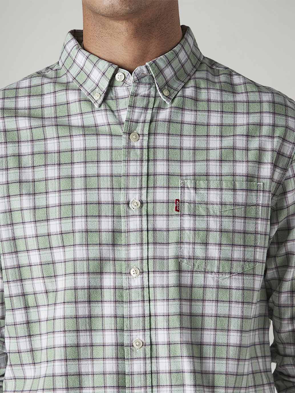 Men's Checkered Slim Fit Textured Shirt - 20 View
