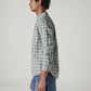 Men's Checkered Slim Fit Textured Shirt - Side View