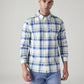 Men's Checkered Slim Fit Oxford Shirt - Front View