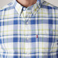 Men's Checkered Slim Fit Oxford Shirt - Detail View