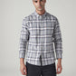 Men's Checkered Slim Fit Oxford Shirt - Front View