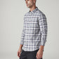 Men's Checkered Slim Fit Oxford Shirt - Side View