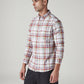 Men's Checkered Slim Fit Oxford Shirt - Side View