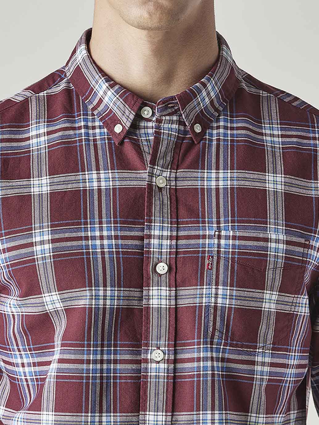 Men's Checkered Slim Fit Oxford Shirt - 20 View