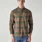 Men's Checkered Slim Fit Oxford Shirt - Front View