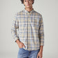 Men's Checkered Slim Fit Oxford Shirt - Front View