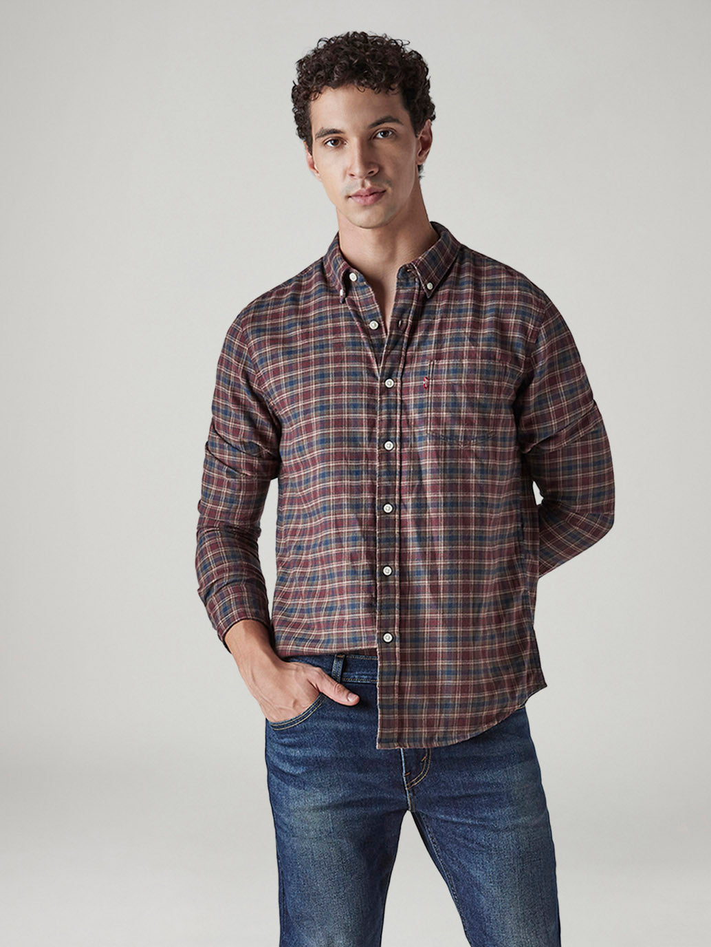 Men's Checkered Slim Fit Flannel Shirt