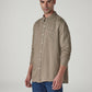 Men's Solid Slim Fit Textured Shirt - Side View