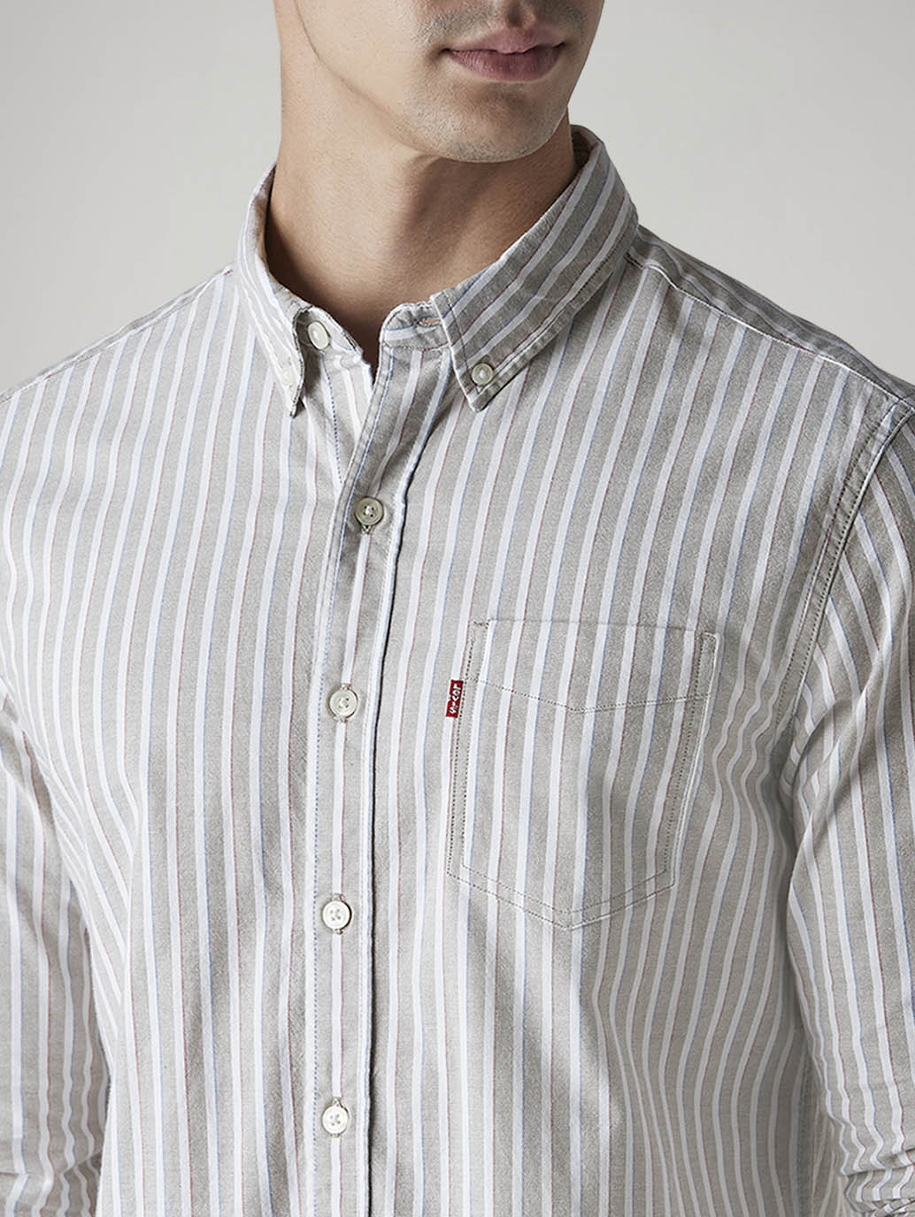 Men's Striped Slim Fit Oxford Shirt - 20 View