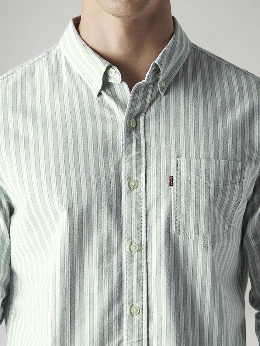 Men's Striped Slim Fit Oxford Shirt - 20 View