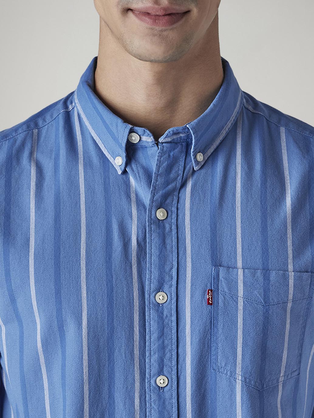 Men's Striped Slim Fit Textured Shirt - 20 View