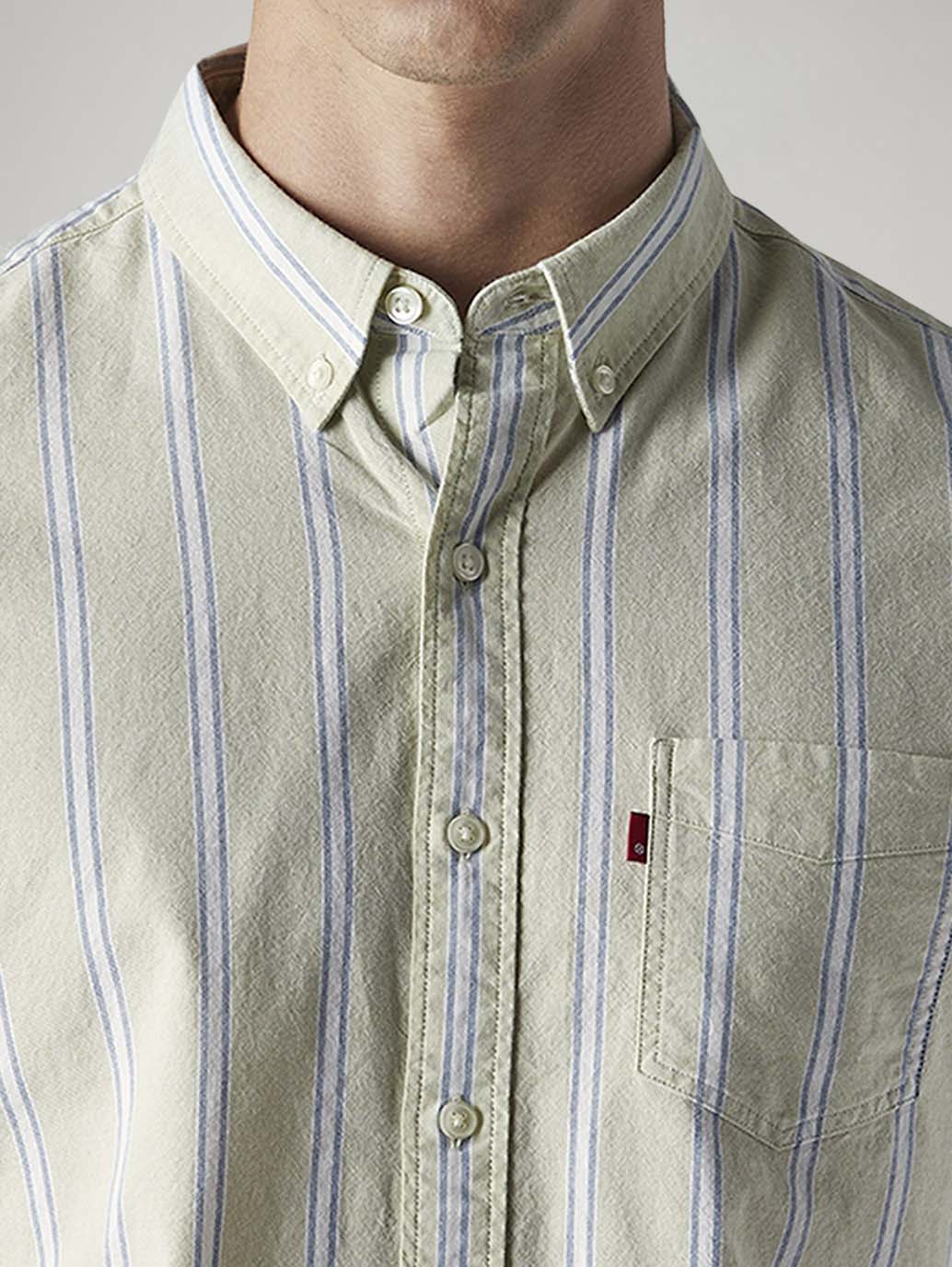 Men's Striped Slim Fit Oxford Shirt - 20 View
