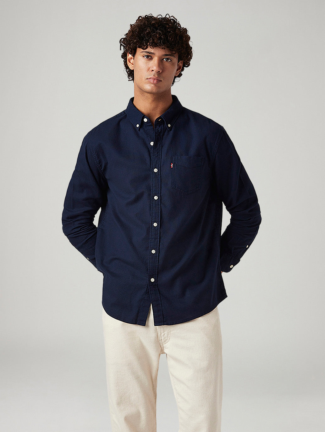 Men's Solid Slim Fit Oxford Shirt