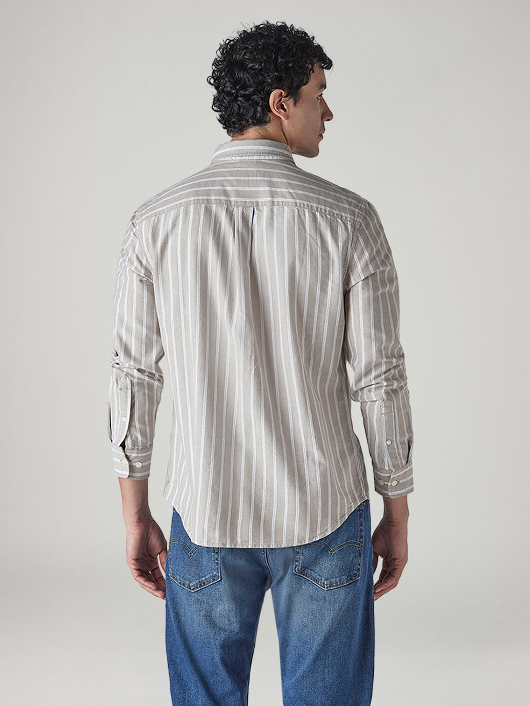 Men's Striped Slim Fit Oxford Shirt - 20 View