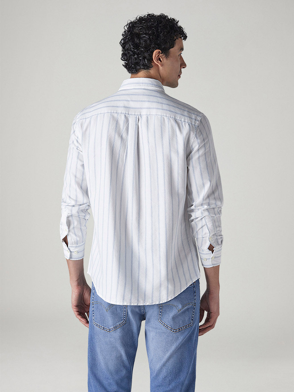 Men's Striped Slim Fit Oxford Shirt - 20 View