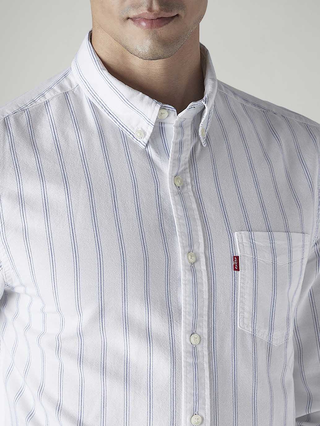 Men's Striped Slim Fit Oxford Shirt - 20 View