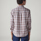 Men's Mauve Checkered Slim Fit Oxford Shirt - 20 View