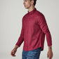 Men's Solid Button Down Collar Slim Fit Oxford Shirt - Side View