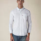 Men's Solid Button Down Collar Slim Fit Oxford Shirt - Front View