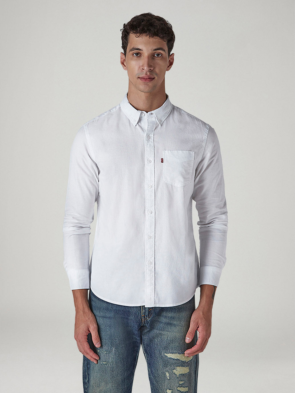 Men's Solid Button Down Collar Slim Fit Oxford Shirt - 20 View