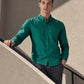 Men's Solid Button Down Collar Slim Fit Oxford Shirt - 004JH0142 View