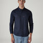 Men's Solid Button Down Collar Slim Fit Oxford Shirt - Front View