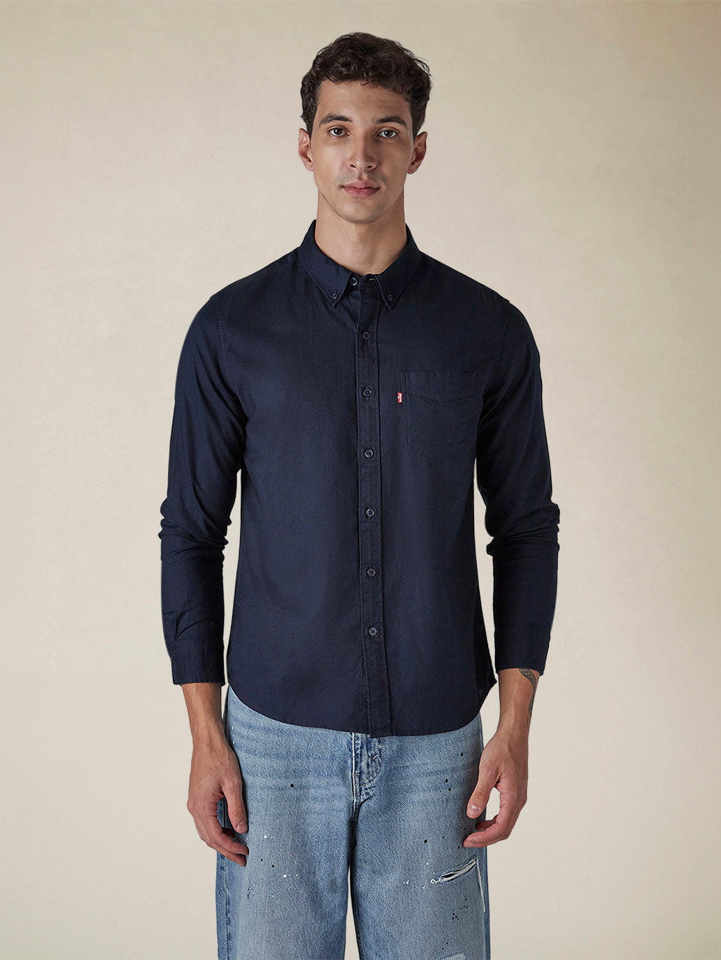Men's Solid Button Down Collar Slim Fit Oxford Shirt - 77a01905-a112-4e97-b7d1-0249b3f9e270 View