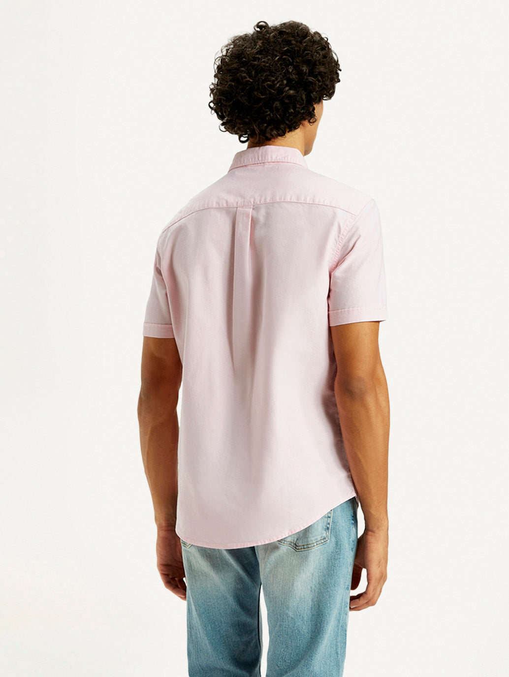 Men's Solid Slim Fit Oxford Shirt - Back View