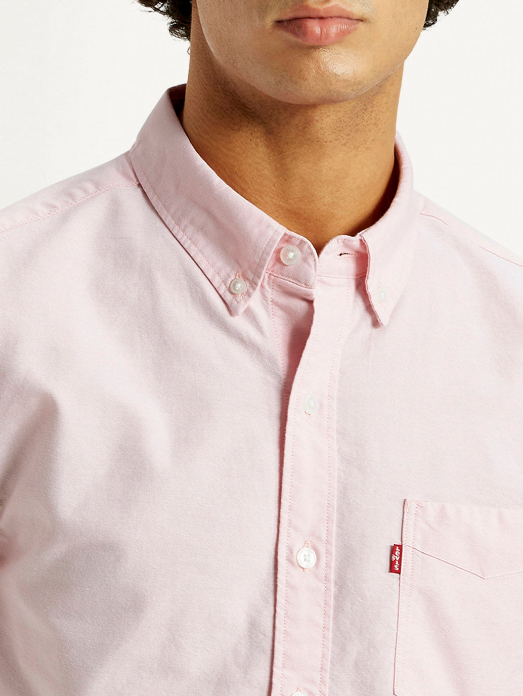 Men's Solid Slim Fit Oxford Shirt - Detail View