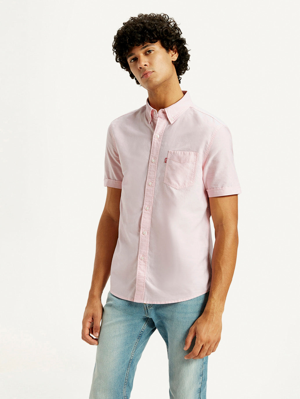 Men's Solid Slim Fit Oxford Shirt - Side View