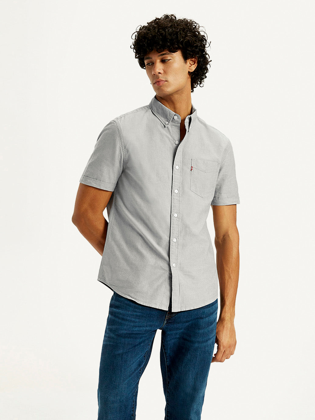 Men's Solid Slim Fit Oxford Shirt - Styleshot View