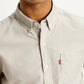 Men's Solid Slim Fit Oxford Shirt - Detail View