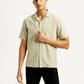 Men's Self Design Relaxed Fit Resort Collar Shirt - Front View