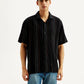 Men's Striped Relaxed Fit Resort Collar Shirt - Front View