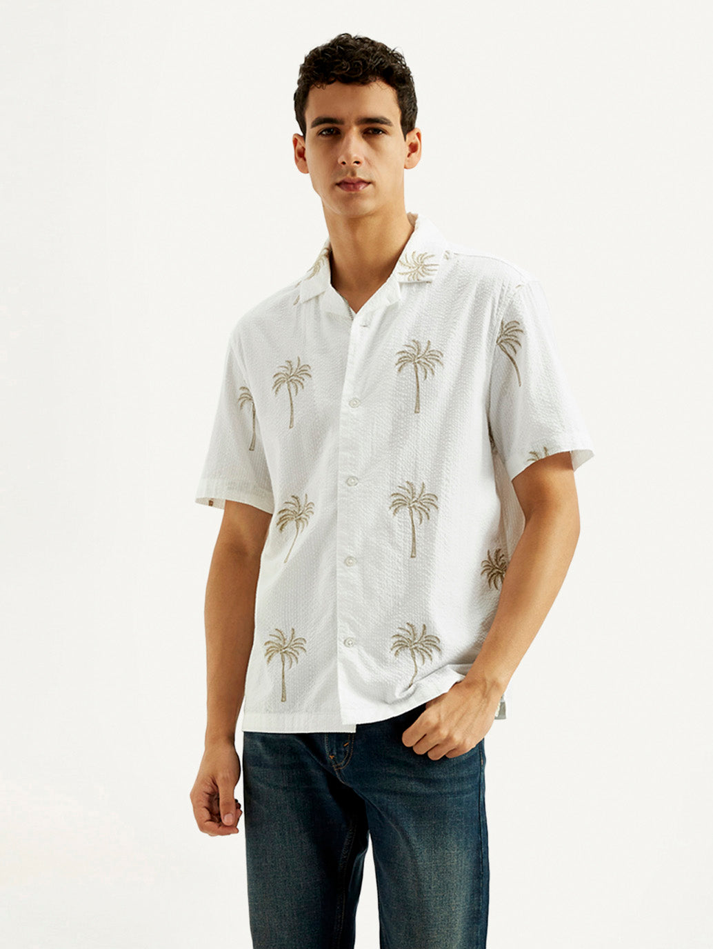 Men's Printed Relaxed Fit Resort Collar Shirt