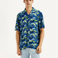 Men's Abstract Multi Color Slim Fit Camp Shirt - Front View
