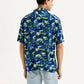 Men's Abstract Multi Color Slim Fit Camp Shirt - Back View