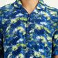 Men's Abstract Multi Color Slim Fit Camp Shirt - Detail View