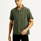 Men's Self Design Relaxed Fit Resort Collar Shirt - Front View