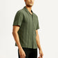 Men's Self Design Relaxed Fit Resort Collar Shirt - Side View