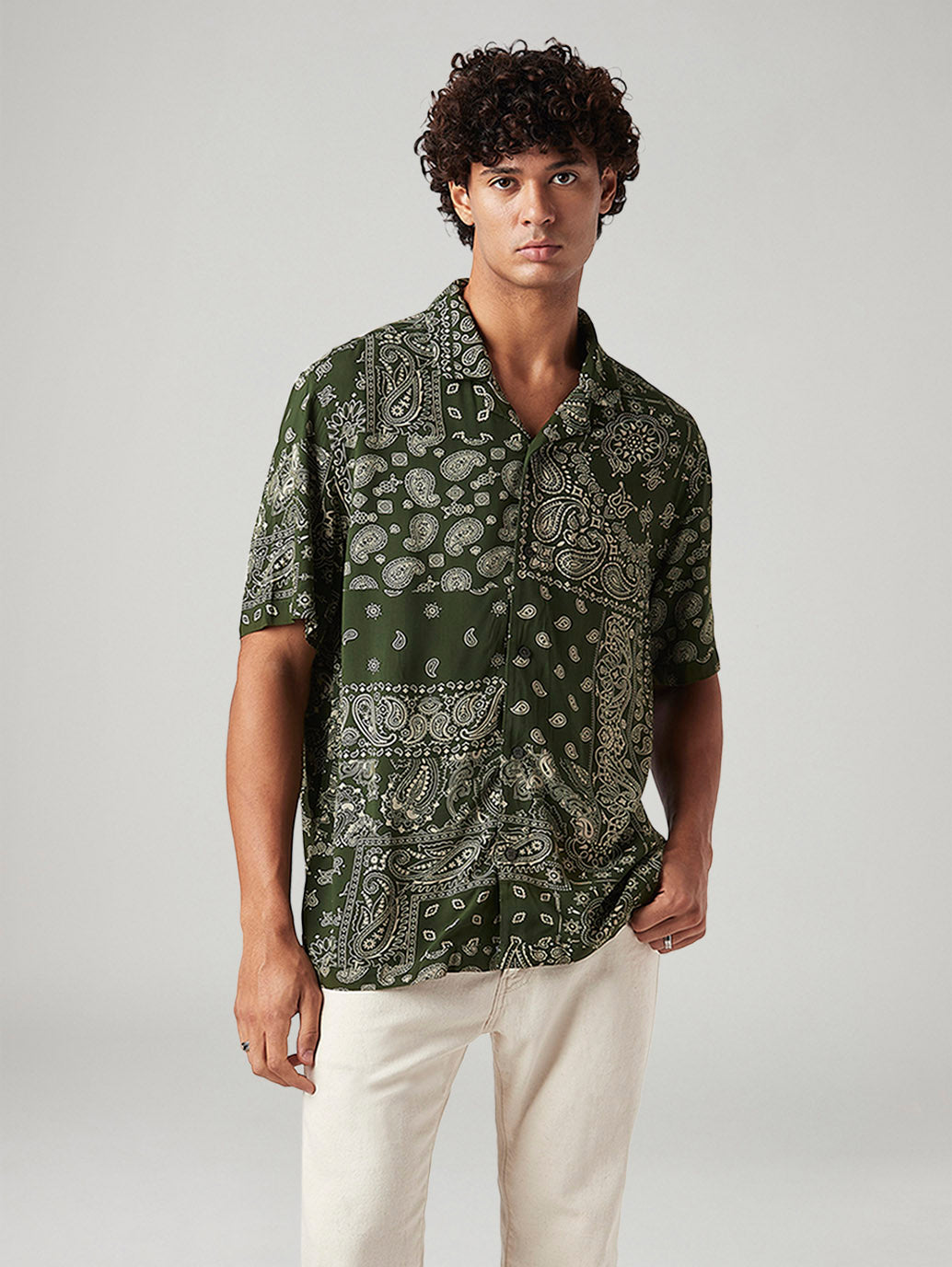Men's Paisley Relaxed Fit Resort Collar Shirt