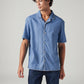 Men's Solid Relaxed Fit Embroidered Resort Collar Shirt - Styleshot View
