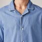 Men's Solid Relaxed Fit Embroidered Resort Collar Shirt - Detail View