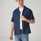 Men's Solid Relaxed Fit Textured Shirt - Styleshot View