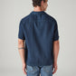Men's Solid Relaxed Fit Textured Shirt - Back View