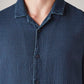 Men's Solid Relaxed Fit Textured Shirt - Detail View