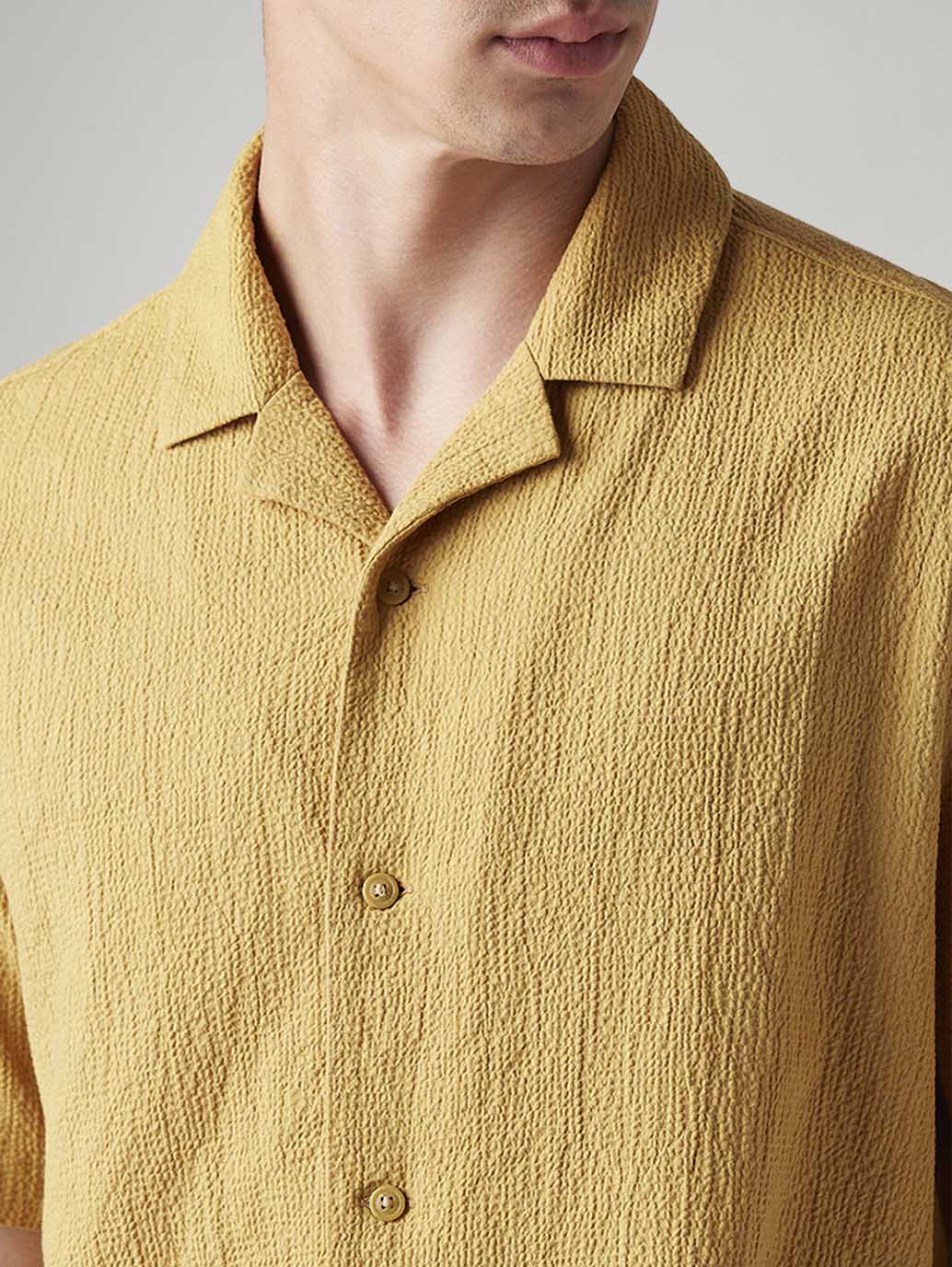 Men's Textured Relaxed Fit Camp Shirt - 20 View